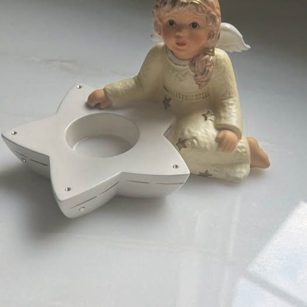 Hummel Starlight Ceramic Angel with Star Candle Holder